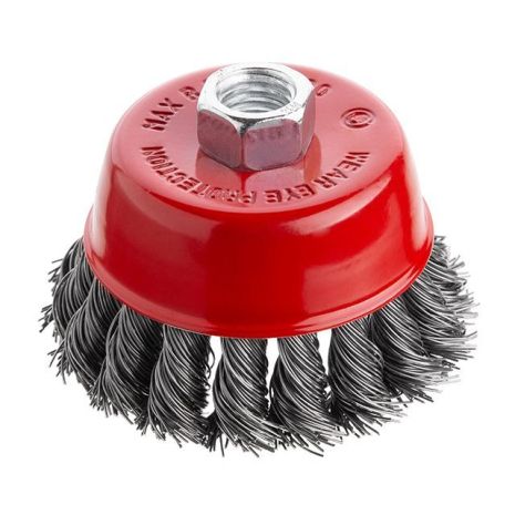 Щітка чашкова 75 мм, для КШМ, М14 (пучки крученого дроту) INTERTOOL BT-2075 Щітка чашкова 75 мм, для КШМ, М14 (пучки крученого дроту) INTERTOOL BT-2075
