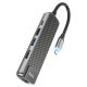 Мультіадаптер хаб Hoco HB23 5в1 Type-C to USB 3.0 (F) / USB 2.0 (F) / HDMI (F) / Type-C (F) / RJ45 (F) PD 60W 0.135m Мультіадаптер хаб Hoco HB23 5в1 Type-C to USB 3.0 (F) / USB 2.0 (F) / HDMI (F) / Type-C (F) / RJ45 (F) PD 60W 0.135m