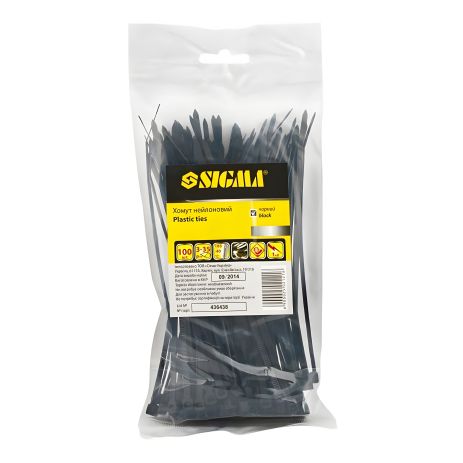 Нейлоновый хомут 3.6×150мм 100шт (чёрный) SIGMA 2502121