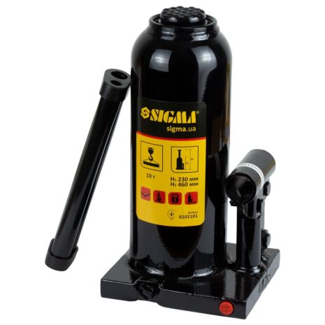 Гідравлічний пляшковий домкрат 10т H 230-460мм SIGMA 6101101 Гідравлічний пляшковий домкрат 10т H 230-460мм SIGMA 6101101