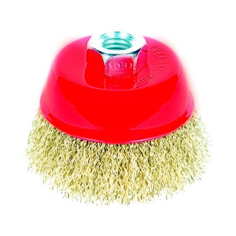 Щетка проволочная чашеобразная Ø85мм М14×2мм (латунированная) SIGMA 9014081