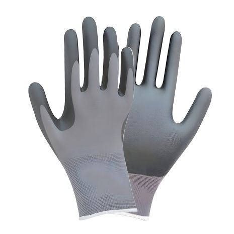 Трикотажні рукавички з частковим нітриловим покриттям р9 (сірі, з манжетом) SIGMA 9443511 Трикотажні рукавички з частковим нітриловим покриттям р9 (сірі, з манжетом) SIGMA 9443511