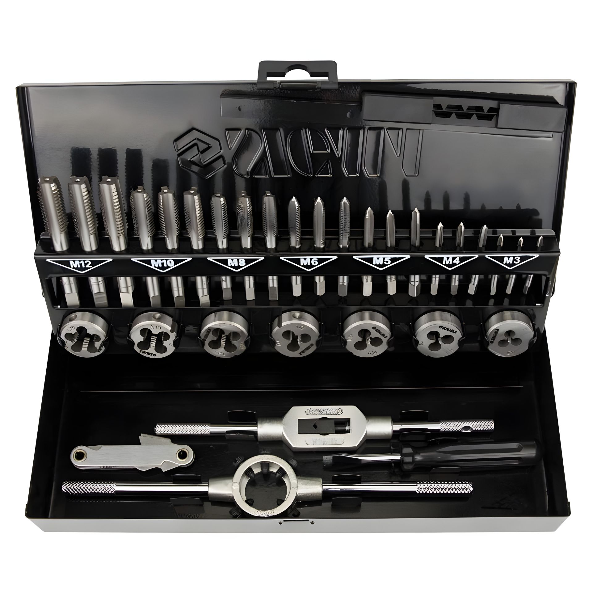 Набор плашек и метчиков 32 предмета (металлический кейс) SIGMA 1643191 Набор плашек и метчиков 32 предмета (металлический кейс) SIGMA 1643191