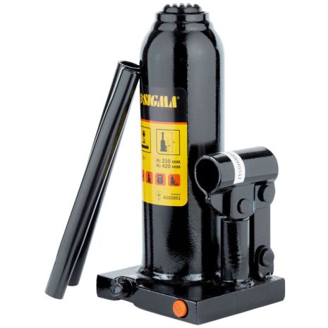 Домкрат гідравлічний пляшковий 5т H 210-420мм (кейс) SIGMA 6102051 Домкрат гідравлічний пляшковий 5т H 210-420мм (кейс) SIGMA 6102051