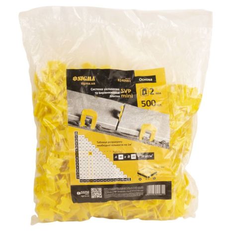 Система укладки и выравнивания плитки SVP Mini основание 2.0 мм 500шт SIGMA 8240981 Система укладки и выравнивания плитки SVP Mini основание 2.0 мм 500шт SIGMA 8240981