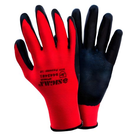 Трикотажні рукавички з нітриловим покриттям манжет р10 SIGMA 9443481