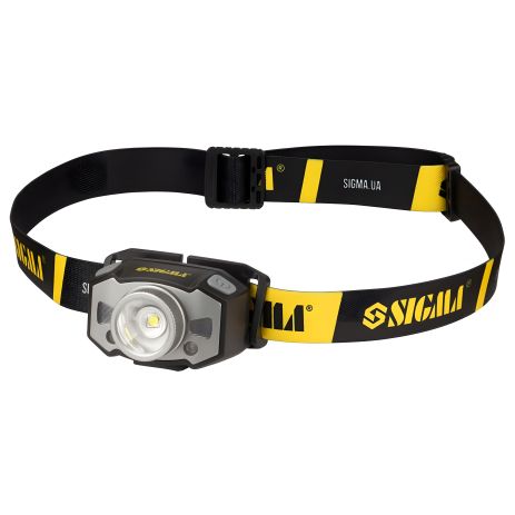 Акумуляторний налобний ліхтар LED 300Лм 1200мАч із фокусуванням та сенсором SIGMA 5390251