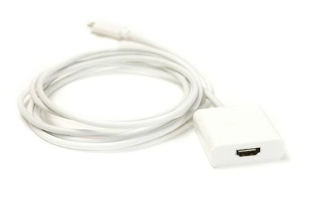 Відео кабель PowerPlant HDMI female - USB Type-C, 1.8м White