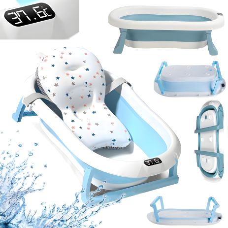 Складна дитяча ванна з подушкою і термометром Kanzaa