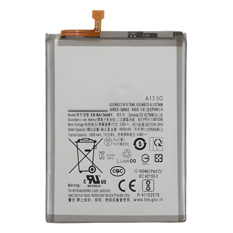 Аккумулятор EB-BA136ABY Samsung Galaxy A13 5G, Galaxy M13 5G, 5000 mAh [PRC Original], 12 месяцев гарантии