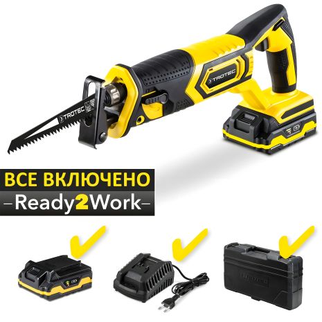 Акумуляторна шабельна пила Trotec PRCS 10-20V + кейс (4431000110)