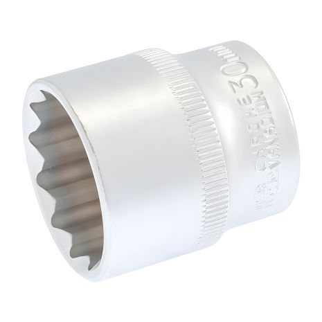 Торцевая 12-гранная головка ½" 30 мм, длина 43 мм, CrV от MASTERTOOL 78-0630