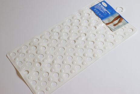 Силіконовий килимок для душу на присосках 67*35 см Rings 5570/white