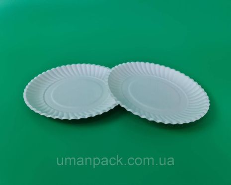 Тарелка бумажная белая D-18 см (100)* (100 шт)