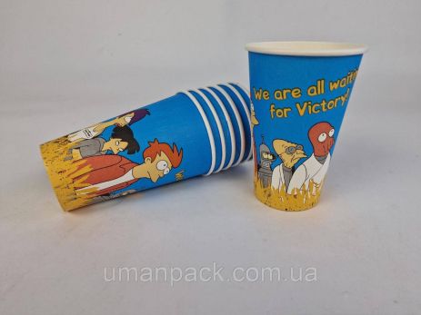 Склянка паперова 500 мл (16oz) "FUTURAMA" Маестро (35 шт.)