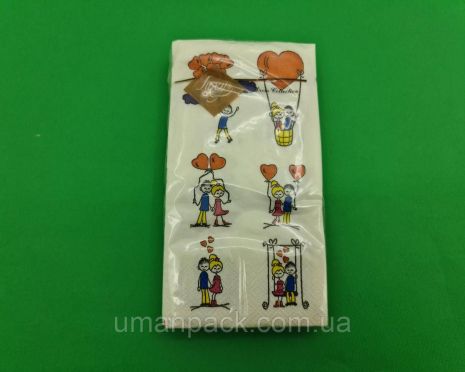 Паперова серветка міні (ЗЗхЗ, 10 шт.) Luxy MINI Романтика (2043) (1 пачка)