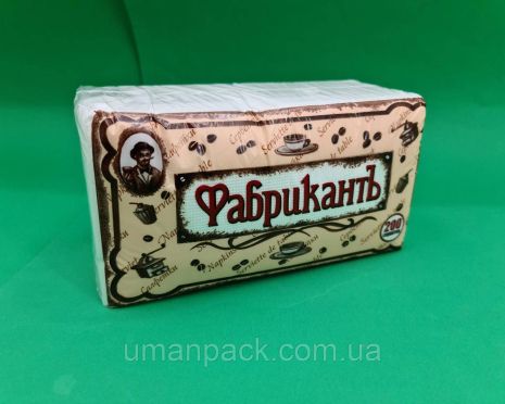 Салфетка бумажная 200лист ФАБРИКАНТЪ ЛЮКС однотонная (1 пачка)