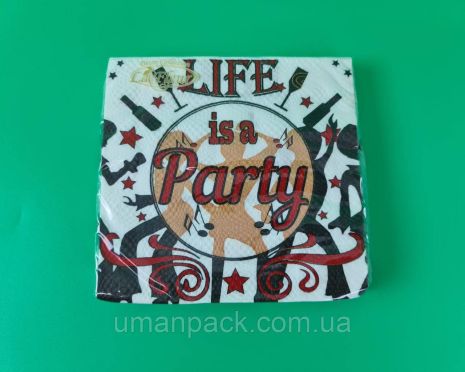 Двухслойная салфетка на свадьбу (ЗЗхЗЗ, 20шт) La Fleur Party (1045) (1 пачка)