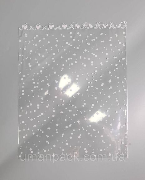 Пакет с рисунком для упаковки подарков (30*40) №391(3) (ажурный) "Капелька" (100 шт)