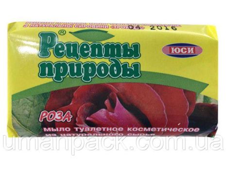 Туалетне косметичне крем-мило ЮСІ Рецепти природи (70 г) РОЗА (1 шт.)