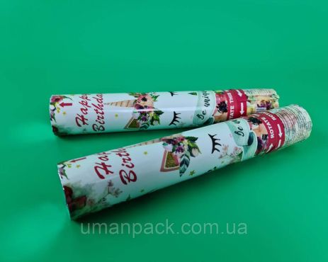 Хлопушка пневматическая Единорог цветы, длина 30 см 4830-02 (1 пачка)