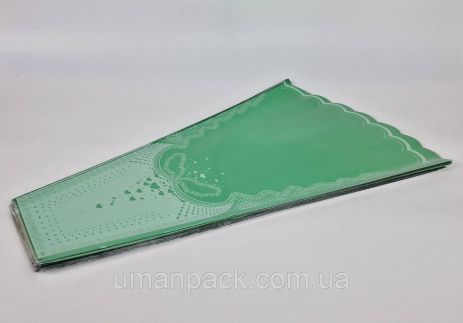 Конічна упаковка для квітів H70/15NIZ/45 BELON METAL GREEN (100 PCS) Шаблон136 (3) (100 шт.)