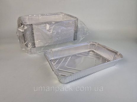 Прямоугольный контейнер из пищевой алюминиевой фольги 2100 мл SP86L 50 штук (NEW) (1 пачка)