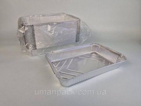 Прямоугольный контейнер из пищевой алюминиевой фольги 2100 мл SP86L 50 штук (NEW) (1 пачка)