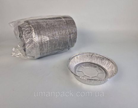 Кругла, пещева, алюмінієва форма 800 мл Т51 100 шт. з кришкою (NEW) (1 пачка)