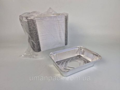 Прямоугольный контейнер из пищевой алюминиевой фольги 960 млл SP64L 100 штук (NEW) (1 пачка)
