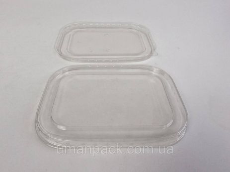 Крышка прямоугольная PET для "KRAFT" 750/1000мл САЛАТ (50 шт)