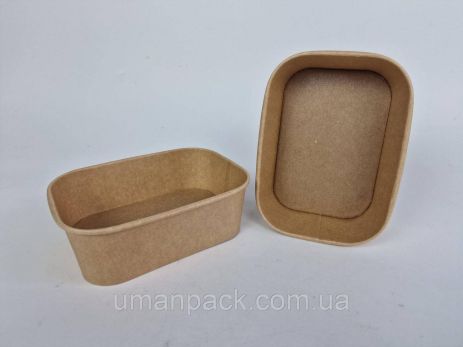 Контейнер прямокутний "KRAFT" 1000 мл САЛАТ (50 шт.)
