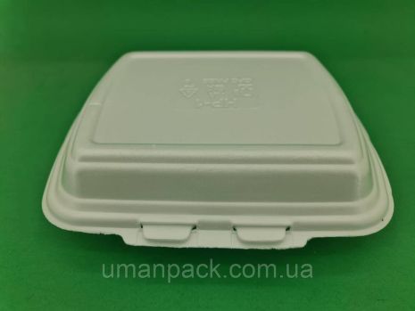 Ланч-бокс зі спіненого полістиролу з кришкою (250*210*70) білий HP-1 (125 шт)
