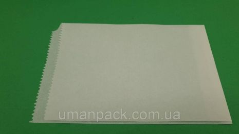Жиростойкий пакет бумажный (Уголок) 14*23 Белый (1000 шт)
