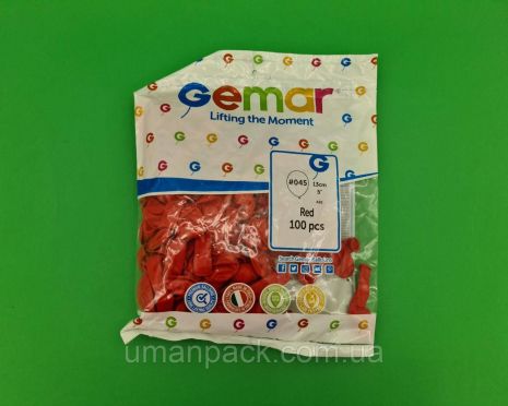 Повітряні кулі 5 "(13 см) Червоний пастель 100 PCS GEMAR (1 упаковка)