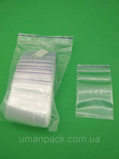 Пакети струна з замком Zip-Lock 4см x 6см(100шт) (1 пач) заходь на сайт Уманьпак