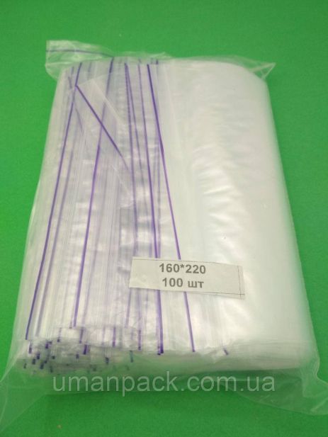 Пакет с замком Zip-lock 16х22(100шт) (1 пачка)