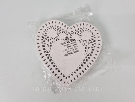 Серветка ажурна СЕРЦЕ Ф20,5(250шт) (1 пач)