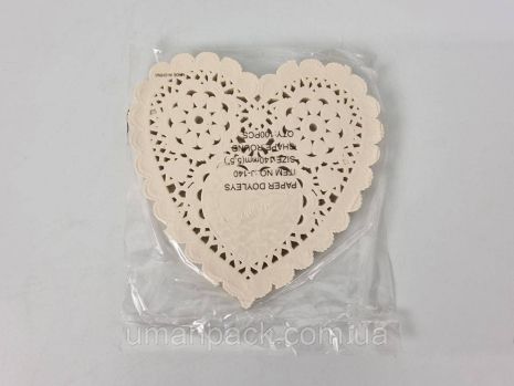 Салфетка ажурная СЕРДЦЕ Ф14(100шт) (1 пачка)