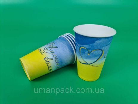 Стаканы бумажные одноразовые 340 мл "Ми Вільн" (50 шт)