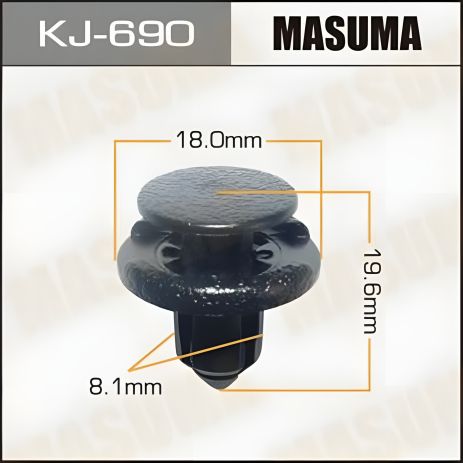 Кріплення пістон бампера Honda/Lexus/Mitsubishi/Nissan/Suzuki/Тойота, MASUMA (KJ-690) (0155309611) Кріплення пістон бампера Honda/Lexus/Mitsubishi/Nissan/Suzuki/Тойота, MASUMA (KJ-690) (0155309611)
