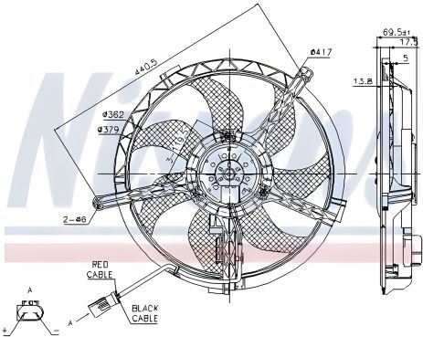 Охолодження радіатора вентилятор NISSENS (85632)