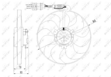 Вентилятор охлаждения радиатора SKODA FABIA, SEAT CORDOBA, AUDI TT, NRF (47064)