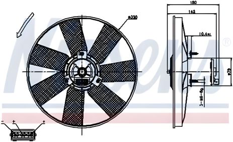 Охолоджуючий вентилятор радіатора VW GOLF, VW VENTO, VW POLO, NISSENS (85538) Охолоджуючий вентилятор радіатора VW GOLF, VW VENTO, VW POLO, NISSENS (85538)