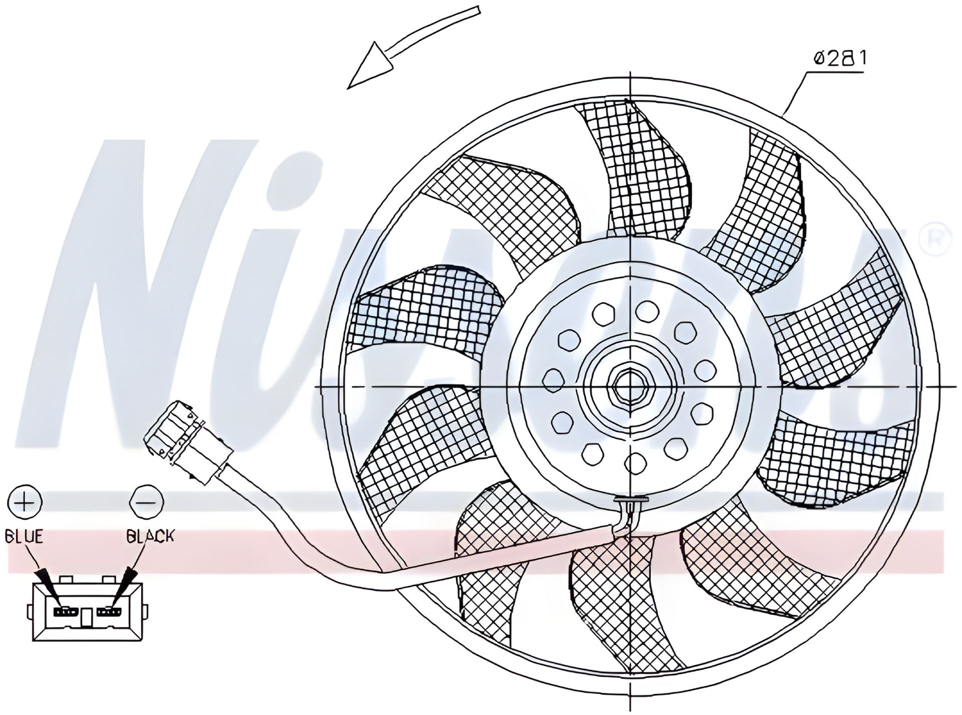 Вентилятор радіатора охолодження для VW TRANSPORTER, NISSENS (85618) Вентилятор радіатора охолодження для VW TRANSPORTER, NISSENS (85618)