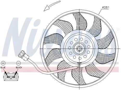Вентилятор радіатора охолодження для VW TRANSPORTER, NISSENS (85618) Вентилятор радіатора охолодження для VW TRANSPORTER, NISSENS (85618)