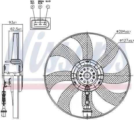 Радиаторный вентилятор охлаждения SEAT IBIZA, VW FOX, SKODA FABIA, NISSENS (85549)