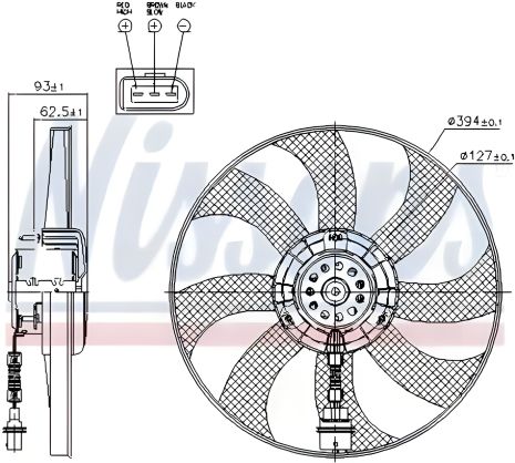 Радиаторный вентилятор охлаждения SEAT IBIZA, VW FOX, SKODA FABIA, NISSENS (85549) Радиаторный вентилятор охлаждения SEAT IBIZA, VW FOX, SKODA FABIA, NISSENS (85549)
