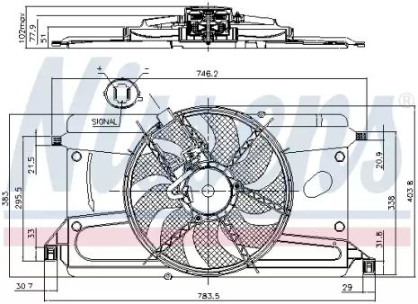 Вентилятор охлаждения радиатора FORD FOCUS, FORD C-MAX, NISSENS (85697)