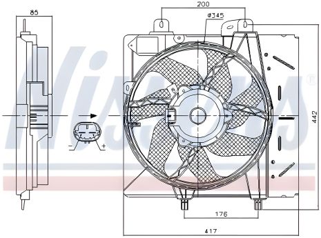 Вентилятор радіатора охолодження OPEL CROSSLAND, RENAULT TALISMAN, PEUGEOT 2008, NISSENS (85991) Вентилятор радіатора охолодження OPEL CROSSLAND, RENAULT TALISMAN, PEUGEOT 2008, NISSENS (85991)